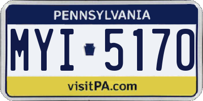 PA license plate MYI5170