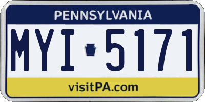 PA license plate MYI5171
