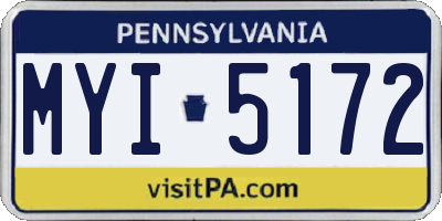 PA license plate MYI5172