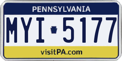 PA license plate MYI5177