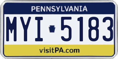 PA license plate MYI5183