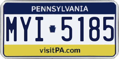 PA license plate MYI5185