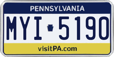PA license plate MYI5190