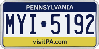 PA license plate MYI5192