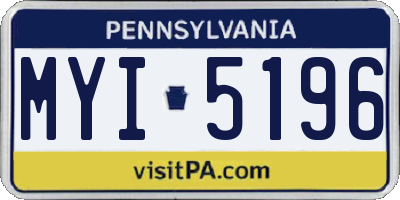 PA license plate MYI5196