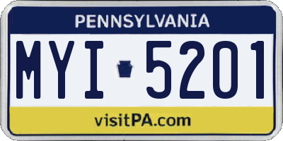 PA license plate MYI5201