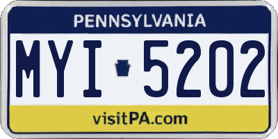 PA license plate MYI5202