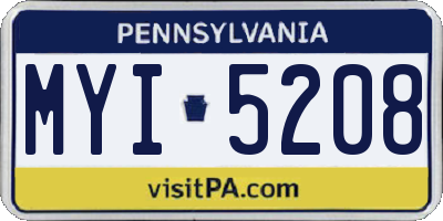 PA license plate MYI5208