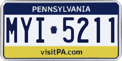 PA license plate MYI5211