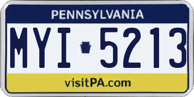 PA license plate MYI5213