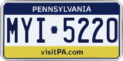 PA license plate MYI5220
