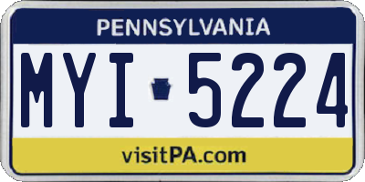 PA license plate MYI5224