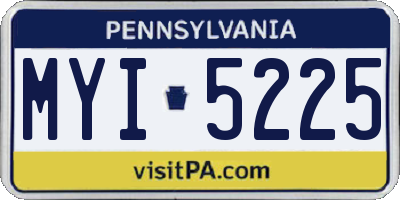 PA license plate MYI5225