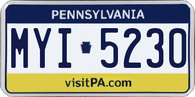 PA license plate MYI5230