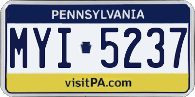 PA license plate MYI5237