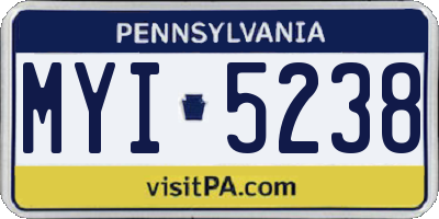 PA license plate MYI5238