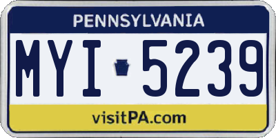 PA license plate MYI5239