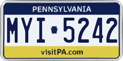 PA license plate MYI5242
