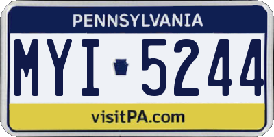 PA license plate MYI5244