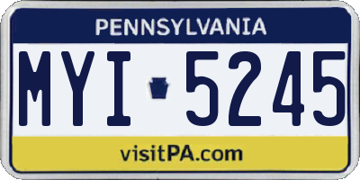 PA license plate MYI5245