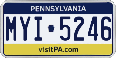 PA license plate MYI5246