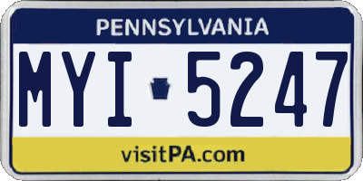 PA license plate MYI5247
