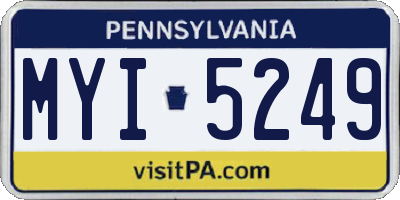 PA license plate MYI5249