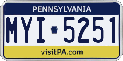 PA license plate MYI5251