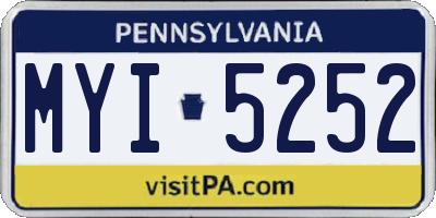 PA license plate MYI5252