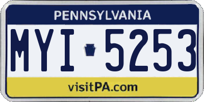 PA license plate MYI5253