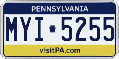 PA license plate MYI5255