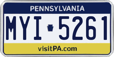 PA license plate MYI5261
