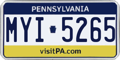 PA license plate MYI5265