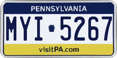 PA license plate MYI5267