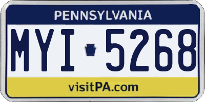PA license plate MYI5268