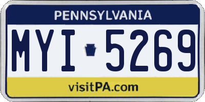 PA license plate MYI5269