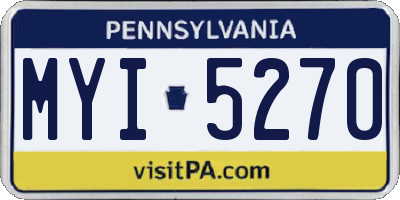 PA license plate MYI5270