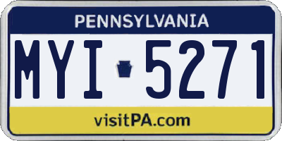 PA license plate MYI5271