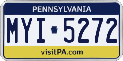 PA license plate MYI5272