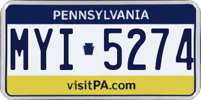 PA license plate MYI5274
