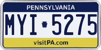 PA license plate MYI5275