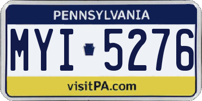PA license plate MYI5276