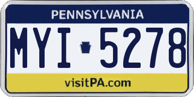PA license plate MYI5278