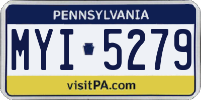 PA license plate MYI5279