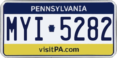 PA license plate MYI5282
