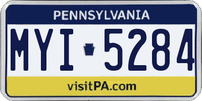 PA license plate MYI5284