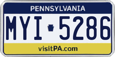 PA license plate MYI5286