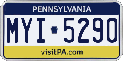 PA license plate MYI5290
