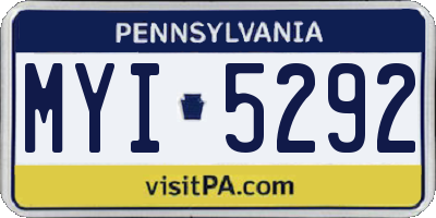 PA license plate MYI5292