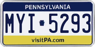 PA license plate MYI5293